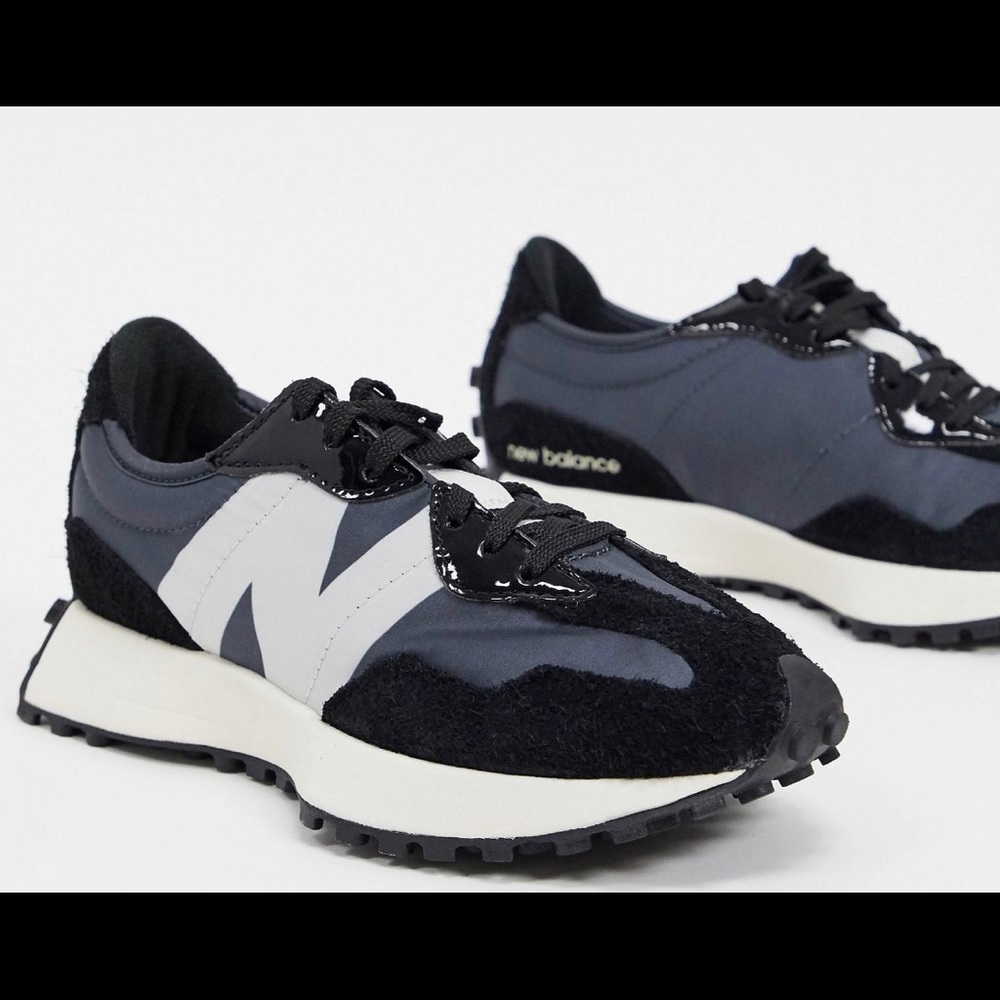 new balance 327 in black & grey